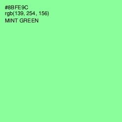 #8BFE9C - Mint Green Color Image